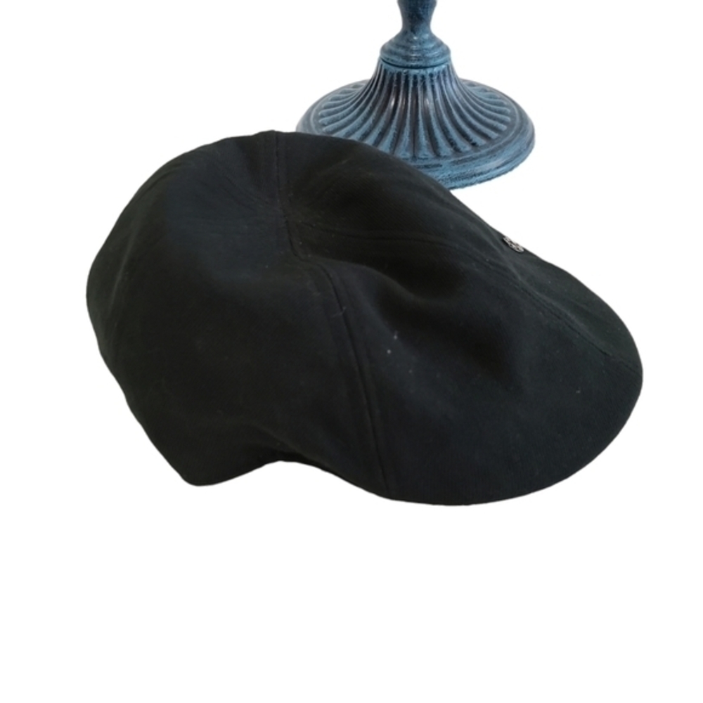 Flat Cap Drivers Newsboy Hat Black Adjustable‎ Wool Blend Very Good Pre-owned